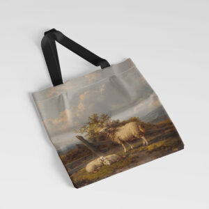 Medžiaginis maišelis „Sheep And Lambs In A Pasture“