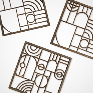 Art Deco stiliaus padėkliukų rinkinys