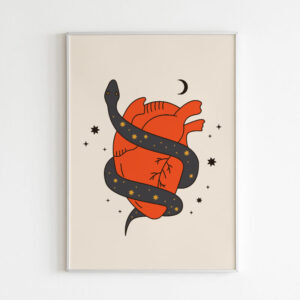 Plakatas „Širdis ir gyvatė“