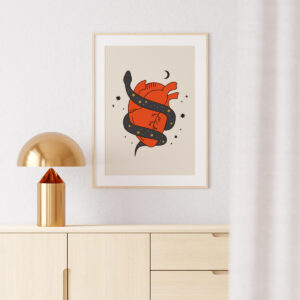 Plakatas „Širdis ir gyvatė“