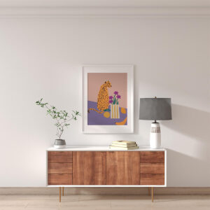 Plakatas „Leopardas ir vaza“