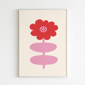 Plakatas „Rožinė gėlė“