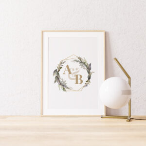 Personalizuotas plakatas „Poros inicialai“