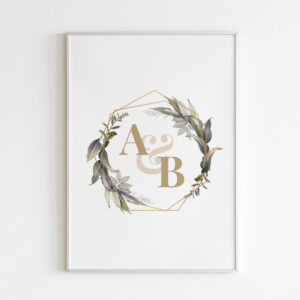 Personalizuotas plakatas „Poros inicialai“